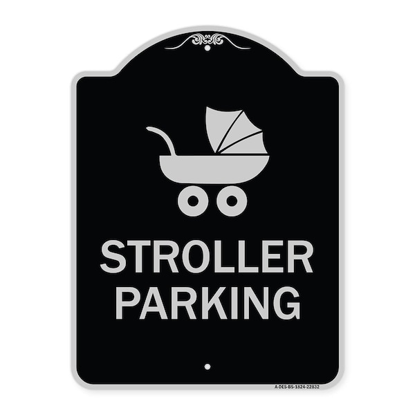 Stroller Parking With Graphic Heavy-Gauge Aluminum Architectural Sign, 24" x 18", BS-1824-22832